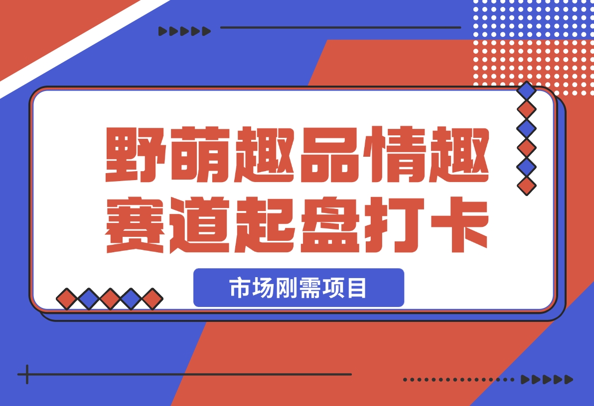 【2024.12.16】情趣赛道训练营，野萌趣品情趣赛道起盘打卡，市场刚需项目-星月项目网